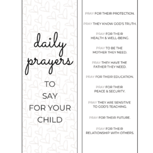 Prayers for your Child Bookmark