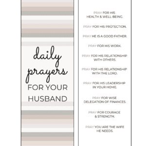 Daily Prayers for your Husband Bookmark